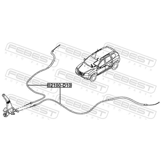 02100-D10 - Cable, parking brake 