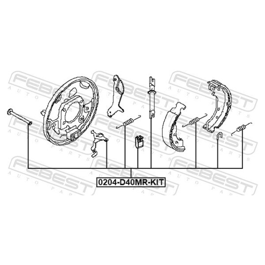 0204-D40MR-KIT - Accessory Kit, parking brake shoes 