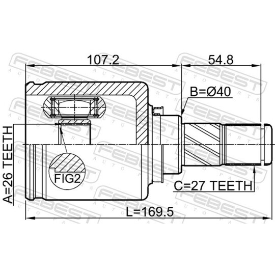 0211-T32CVTLH - Joint Kit, drive shaft 