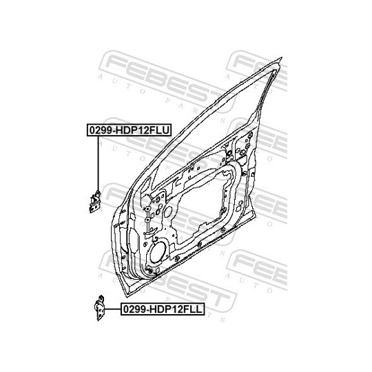 0299-HDP12FLU - Door Hinge 