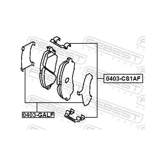 0403-CS1AF - Accessory Kit, disc brake pad 