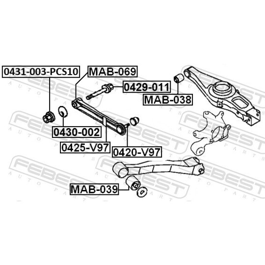 0431-003-PCS10 - Kallistumansäätöruuvi 