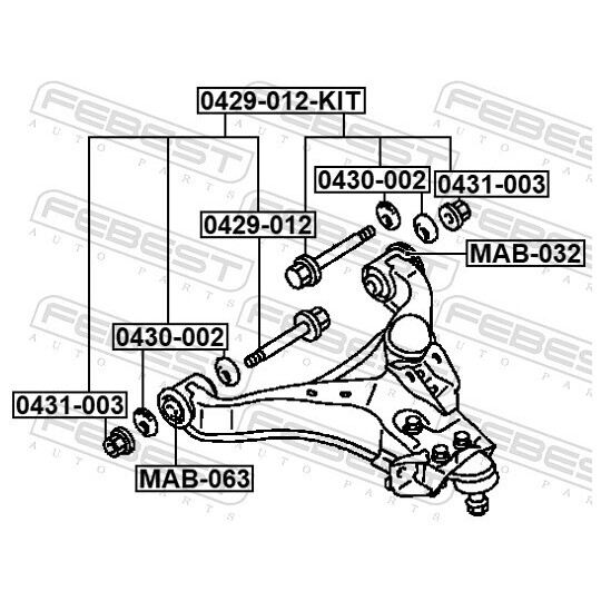 0429-012-KIT - Camber Correction Screw 