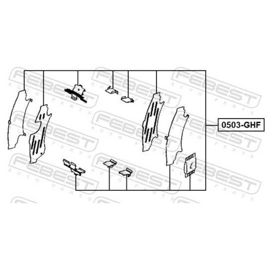 0503-GHF - Accessory Kit, disc brake pad 