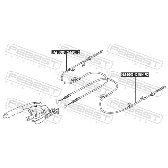 07100-SN413RH - Vajer, parkeringsbroms 