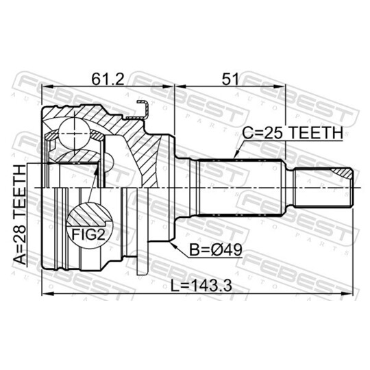 0710-AZG413 - Joint Kit, drive shaft 