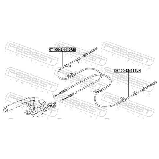 07100-SN413LH - Cable, parking brake 
