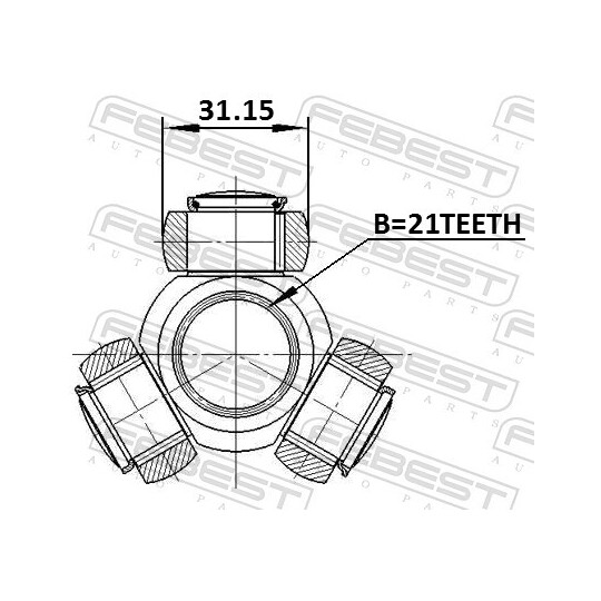 0716-RH416 - Tripod Hub, Drive shaft 