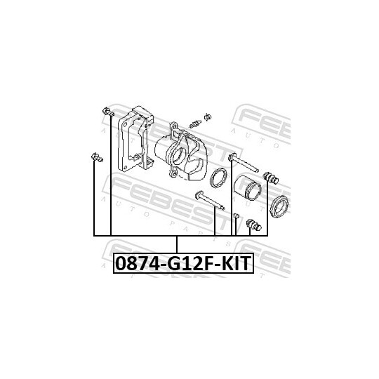0874-G12F-KIT - Guide Bolt, brake caliper 