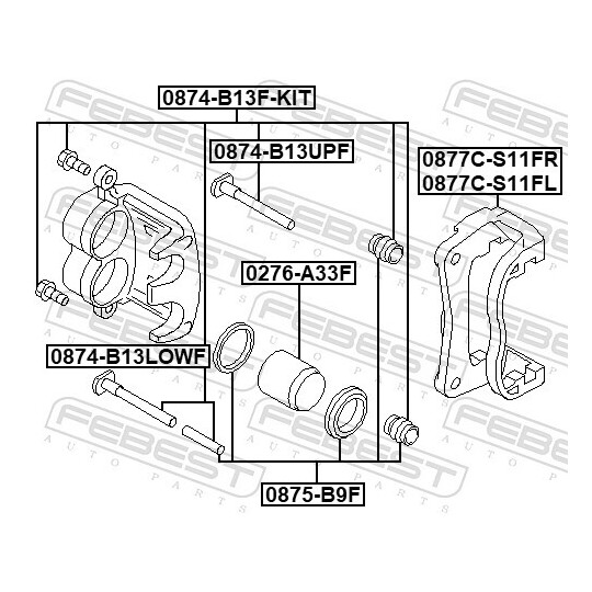 0874-B13F-KIT - Guide Sleeve Kit, brake caliper 