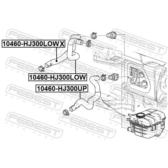 10460-HJ300LOW - Jäähdyttimen letku 