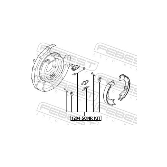 1204-SONR-KIT - Accessory Kit, parking brake shoes 