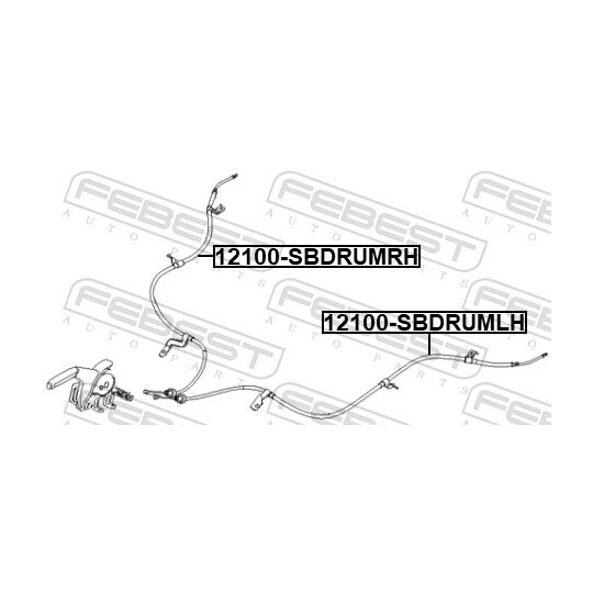 12100-SBDRUMLH - Cable, parking brake 