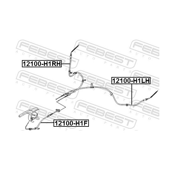 12100-H1F - Cable, parking brake 