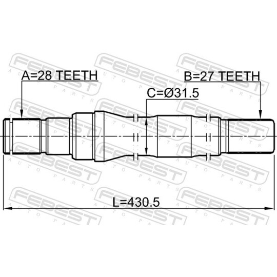 1212-IX35D3AT6 - Vetoakseli 