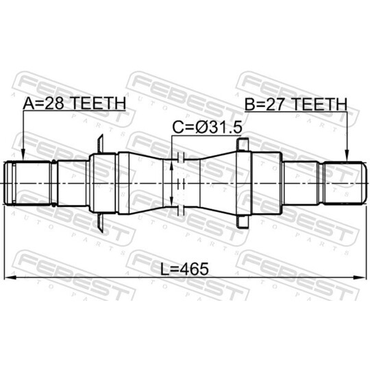 1212-D716AT4WD - Drive Shaft 