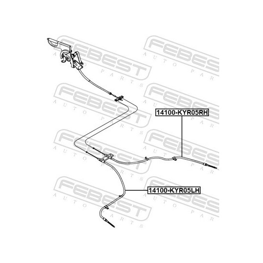 14100-KYR05RH - Cable, parking brake 