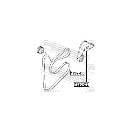 1290-D3 - Belt Tensioner, v-ribbed belt 