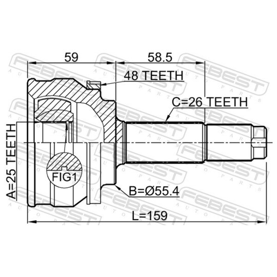 1510-003A48 - Joint Kit, drive shaft 