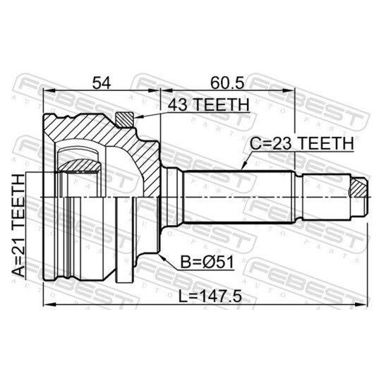 1510-002A43 - Joint Kit, drive shaft 