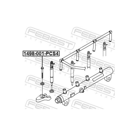 1498-001-PCS4 - Kruvi, sissepritsedüüsi kinnitus 