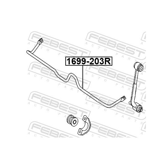 1699-203R - Stabiliser Bar, suspension 