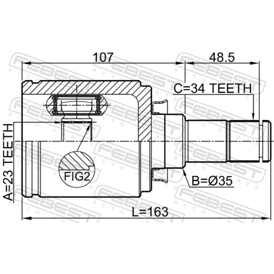 1811-A16RH - Joint Kit, drive shaft 