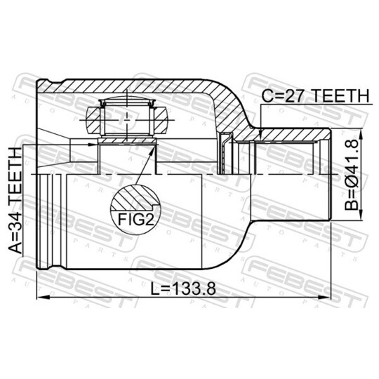 1811-A22DMRH - Joint Kit, drive shaft 