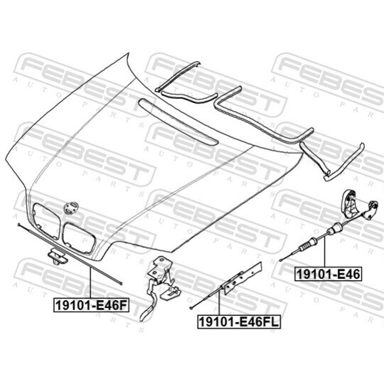 19101-E46FL - Bonnet Cable 