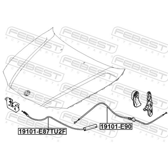 19101-E87TU2F - Bonnet Cable 