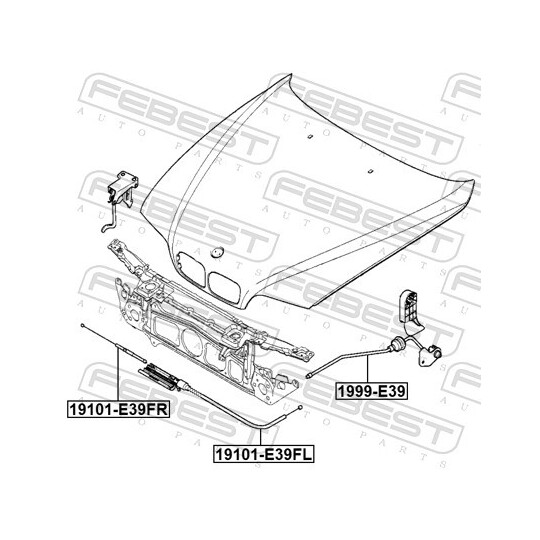 19101-E39FL - Bonnet Cable 