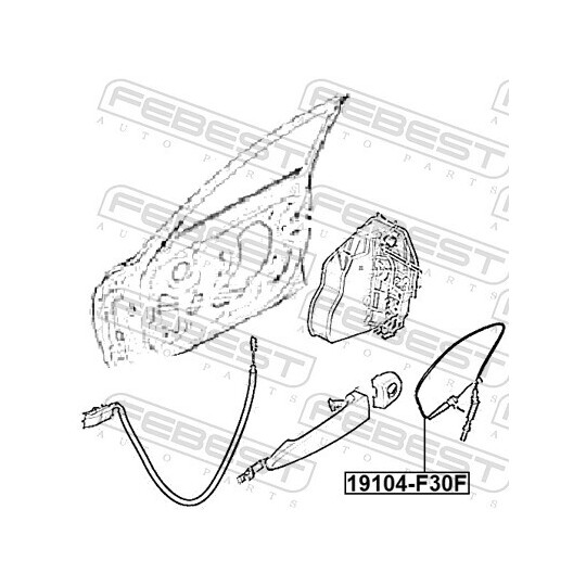 19104-F30F - Cable, door release 