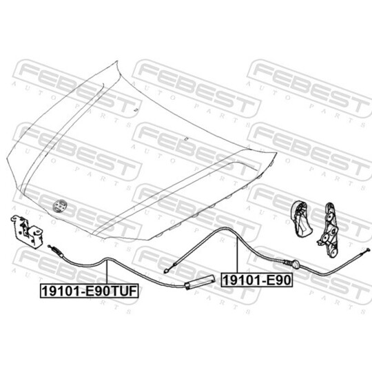 19101-E90TUF - Bonnet Cable 