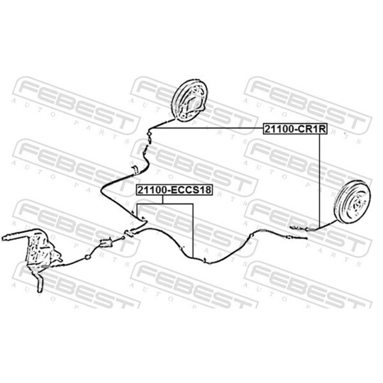 21100-ECCS18 - Cable, parking brake 