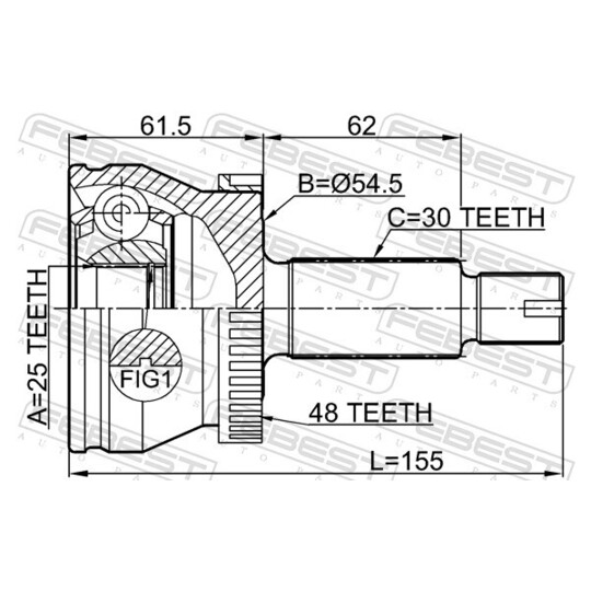 2210-D4224A48 - Ledsats, drivaxel 