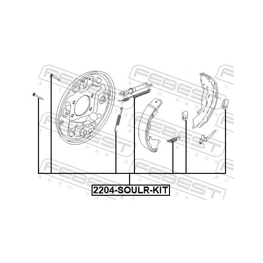 2204-SOULR-KIT - Tarvikesarja, seisontajarru 