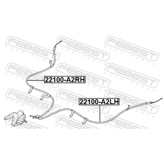 22100-A2LH - Cable, parking brake 