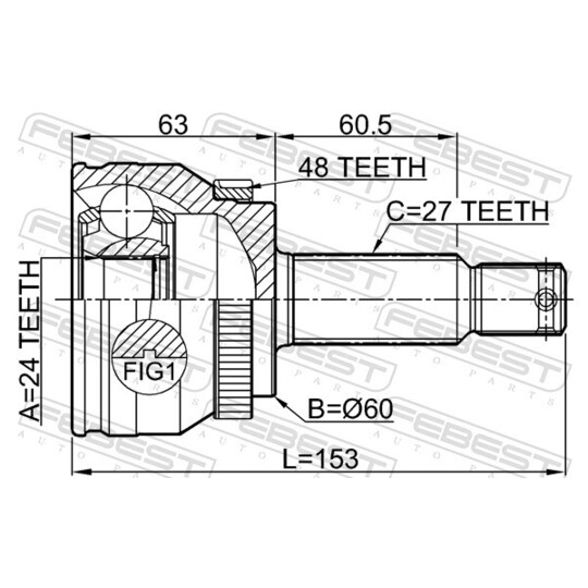 2210-SPRA48 - Joint Kit, drive shaft 