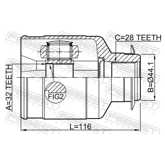 2211-D9A64WRH - Joint Kit, drive shaft 