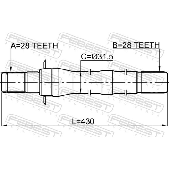 2212-SPSL - Drive Shaft 