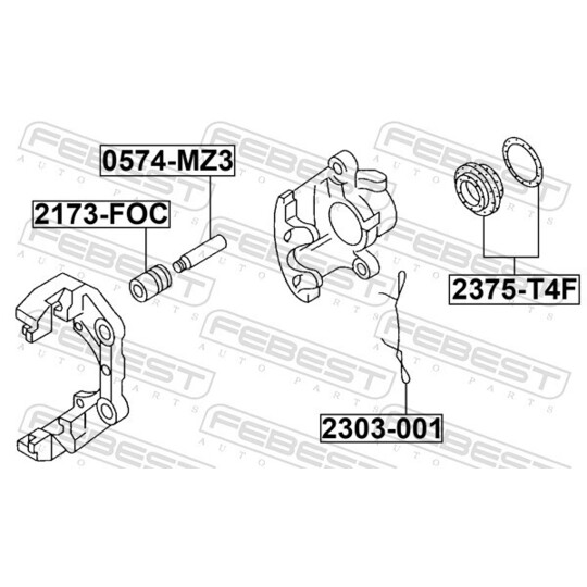 2303-001 - Spring, disc brake pad 