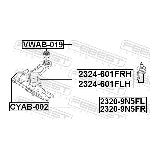 2324-601FLH - Track Control Arm 