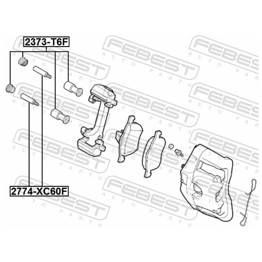 2373-T6F - Bellow, brake caliper guide 