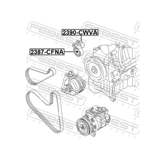 2390-CWVA - Belt Tensioner, v-ribbed belt 