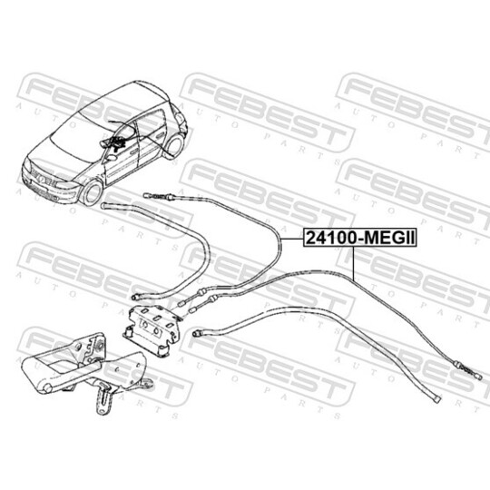 24100-MEGII - Cable, parking brake 
