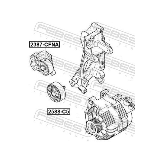 2588-C5 - Deflection/Guide Pulley, v-ribbed belt 