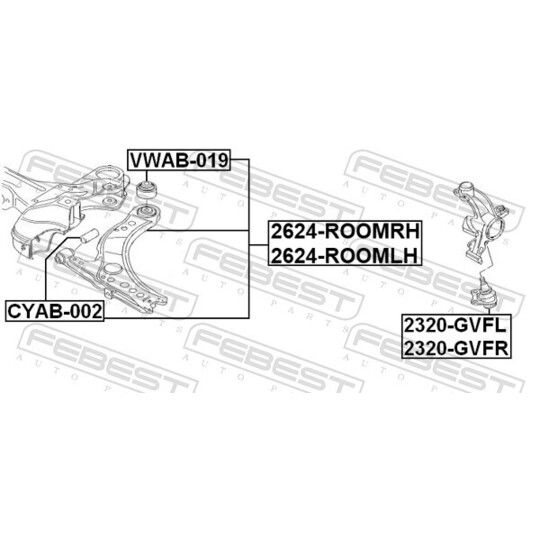 2624-ROOMRH - Track Control Arm 