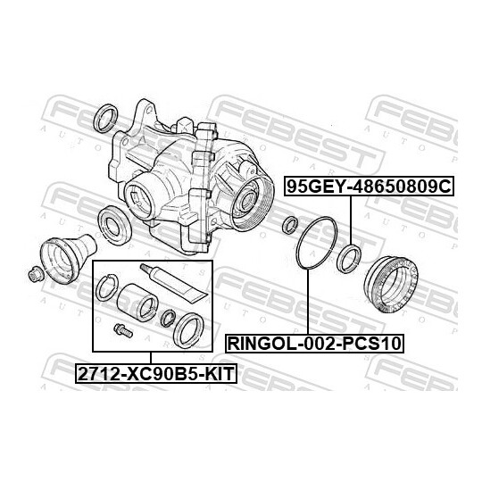 2712-XC90B5-KIT - Drivaxel 