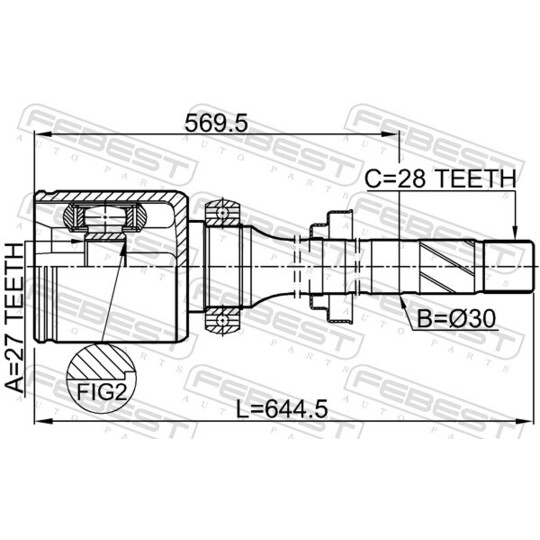 2911-FLIIMTRH - Joint Kit, drive shaft 