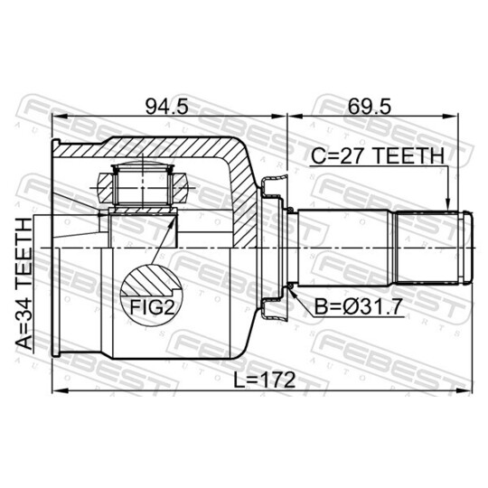 3511-NL3LH - Joint Kit, drive shaft 